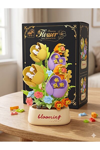 Arvela Premium Blooming Çiçek Yapım Blokları - DIY Renkli Lale Buketi Dekorat...