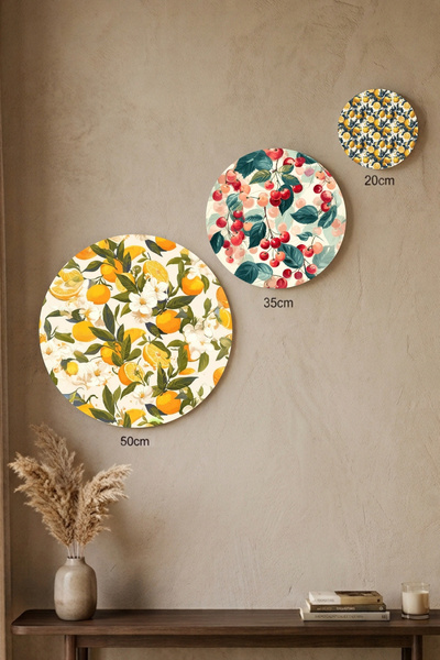 visdora 3-Piece Round Canvas Painting Set - 50cm 35cm 20cm Home Office Kitche...