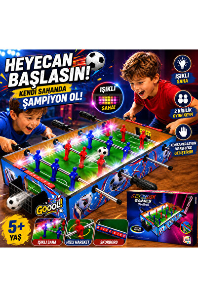 Cici Oyuncak Işıklı Langırt Oyunu Masaüstü Futbol Oyunu 2 Kişilik Ahşap Langı...