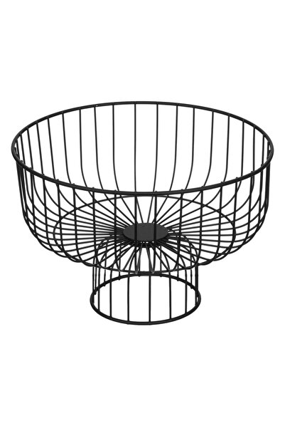 Z Store Fructieră din metal negru cu bază, 28x19.5cm