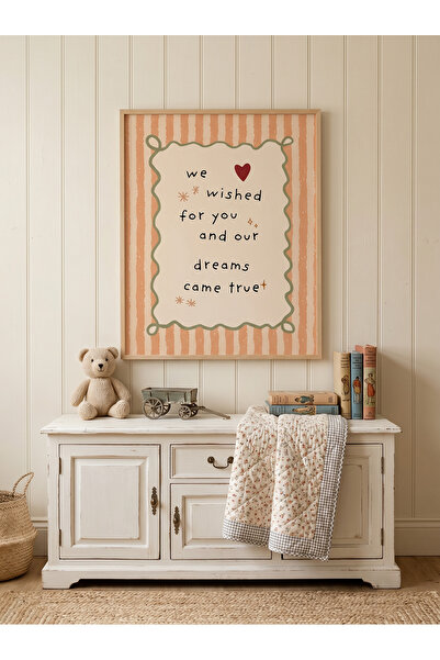 Creatick Design İskandinav Tarzı Masif Ahşap Çerçeveli Çocuk ve Bebek Odası M...