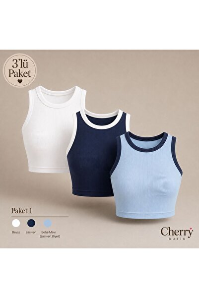 Cherry Butik Τριπλό Halter Crop Body με λαιμόκοψη halter