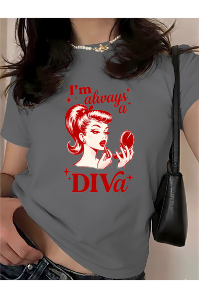 New Shine Diva Makeup Printed Women's Oversize Cotton T-Shirt