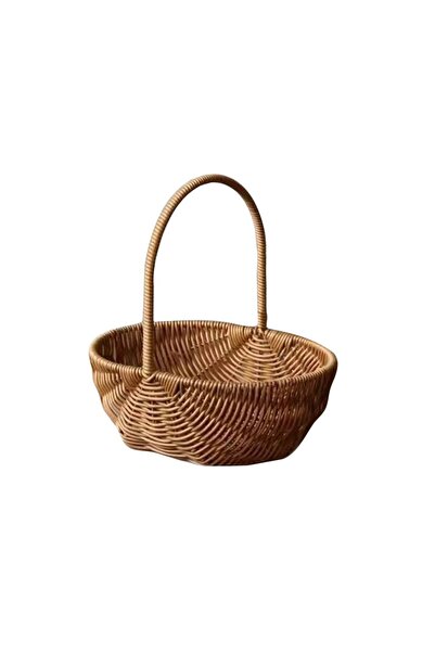 Choice One Size B Imitation Rattan Handhold Weaving Basket with Handle Home D...