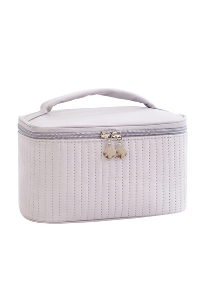 Choice5 PURPLE Handheld Solid Color PU Leather Cosmetic Organization Storage ...