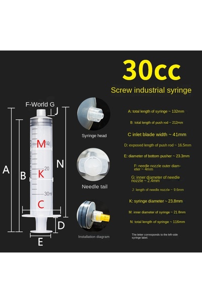 Choice4 30ML 5pcs 1/2/5/10pcs 3 5 10 20 30 50cc 100 200ml Plastic Syringe Lue...