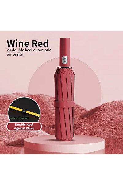 Choice1 Red 24 Bones 106cm Automatic Umbrella for Men and Women Outside Large...