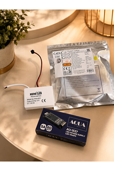 EREN Hero LED Dokunmatik Sensör Anahtarı + CATA Amber LED Şerit + 60W LED Tra...