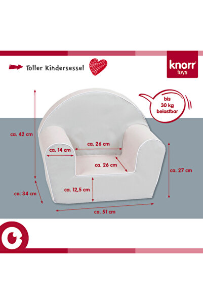 Knorrtoys Fotoliu pentru copii, Knorr Toys, matlasat, umplutura din spuma moa...