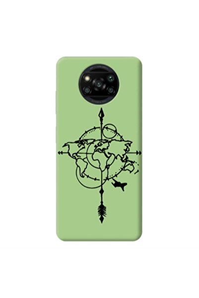 Other Xiaomi Poco X3 /X3 Pro Old Map Light Green Colored Silicone TPU Θήκη