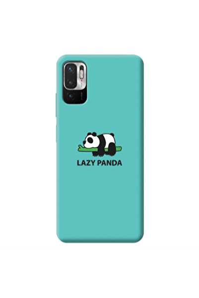 Other Xiaomi Redmi Note 10 Pro 5G Lazy panda Turquoise Colored Silicone TPU Θήκη