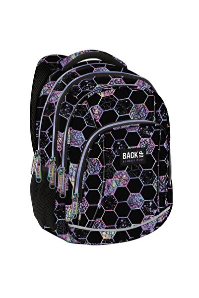 Derform Ghiozdan ergonomic , cu 4 compartimente - model Matrix Glow - Backup