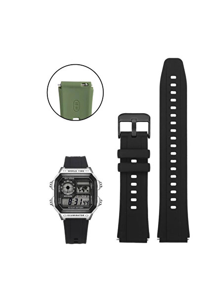Choice4 حزام سيليكون أسود 18 ملم لساعات G-SHOCK 3299 AE1200 AE-1200 AE1300 SG...