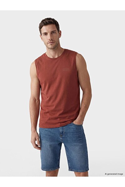 LC Waikiki Lcwaikiki Classic Red Crew Neck Sleeveless Printed Men's T-Shirt