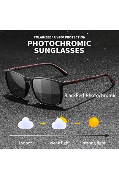 Choice BlackRedPhotochromic Fashion Photochromic Polarized Sunglasses Men Wom...