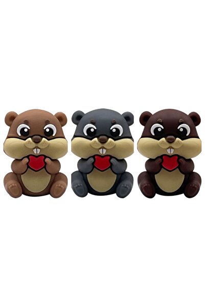Choice 3pcs 3Pcs Silicone Focal Theme 3D Squirrel Spacer Character Beads For ...