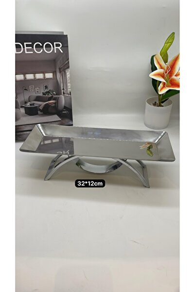 Alamtiaz Steel plate for desserts or grape leaves, new design, all silver