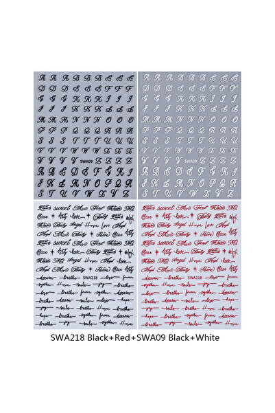 choice2 SWA218 SWA09 4pcs 4pcs English Letter Nail Stickers Gothic Style Y2K ...