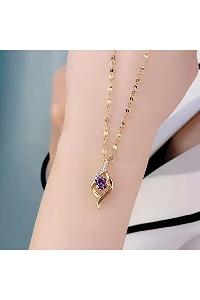 Choice YC4339-1 Elegant Women's Necklace Synthetic Zirconia Pendant Simple Cu...