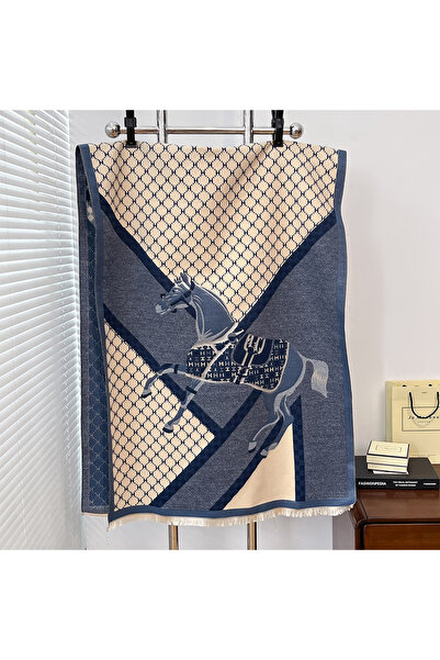 Choice1 Blue 2024 Elegant Ladies' Pashmina Jacquard Scarf Winter Thick Warmth...