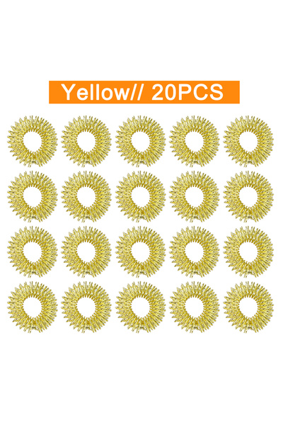 Choice1 20Pcs Gold 10/20P Stainless Steel Massage Hand Ring Acupuncture Ring ...