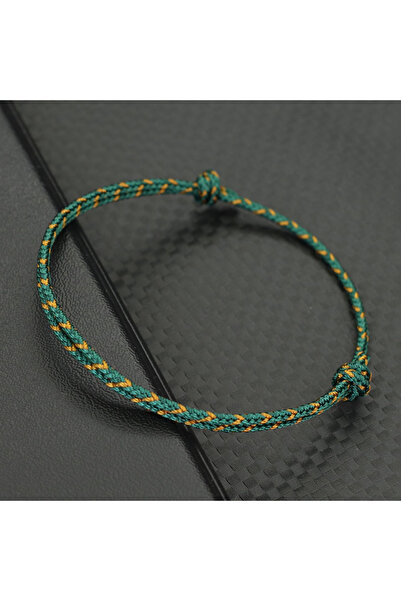 Choice Dark Green Handwoven Ethnic Colorful Rope Bracelet Unisex Easy Knot Sl...