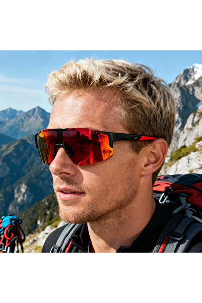 choice2 Red A Unisex Fashionable Pair of Glasses Large Frame Windshield Glasses