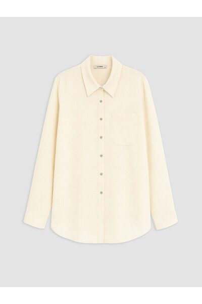LC Waikiki Nevavm Plus Size Linen Blend Women's Shirt with a Difference