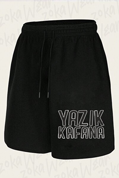 ZOKAWEAR Unisex σορτς με στάμπα σχεδίου Yazaq Kafana