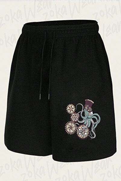 ZOKAWEAR Unisex Mr. Octopus Design Printed Shorts