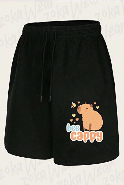 ZOKAWEAR Unisex Capybara with a Cute Bee Design Printed Shorts