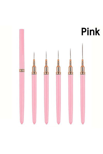 Choice6 Pink #5Pcs/Set Professional Nail Art Liner Brush For Striping Paintin...