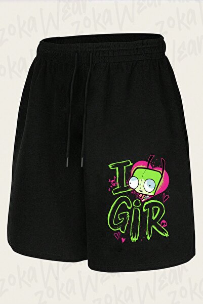 ZOKAWEAR Unisex Invader Zim Valentine's Day Design Printed Shorts