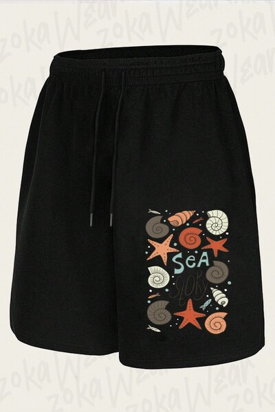 ZOKAWEAR Unisex Sea Story Design Printed Shorts