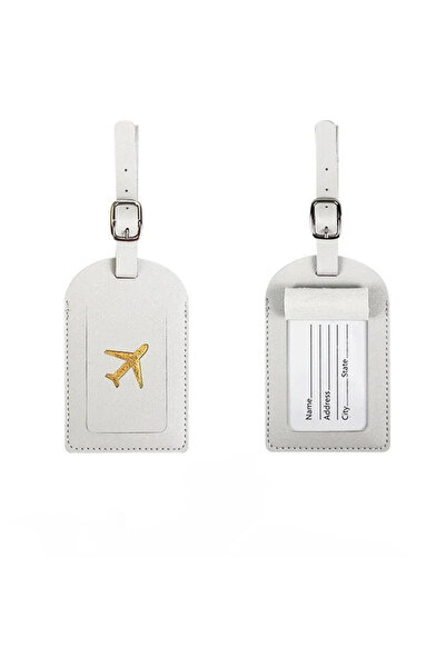 Choice7 White Stamped Leather Business Luggage Tag Suitcase Label Luggage Boa...
