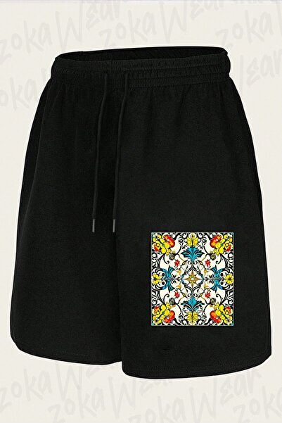 ZOKAWEAR شورت مطبوع بتصميم صقلي كلاسيكي للجنسين