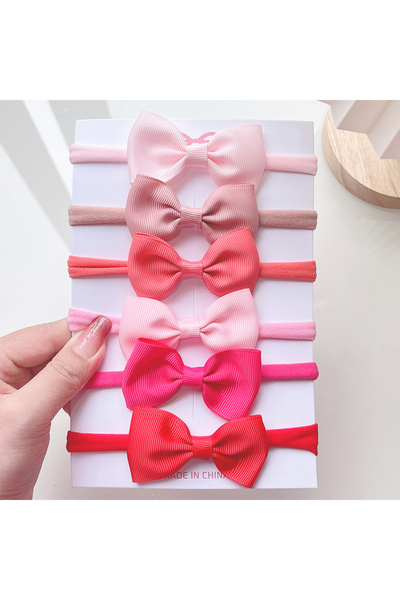 Choice9 9 6Pcs/set Solid Color Grograin Ribbon Bowknot Headband For Girls New...