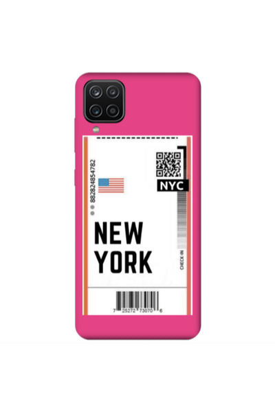 Other Samsung A12 New York NYC Fuchsia Colored Silicone TPU Θήκη