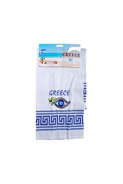 Tradesor Πετσέτα ποτηρόπανο Souvenir με κέντημα - Σετ 12pcs - Greece - 416105