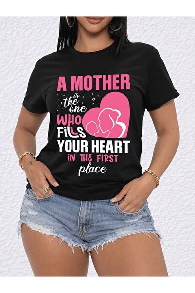 LİNA06 تي شيرت Mom'S Heart Filler للنساء، تي شيرتات مضحكة سوداء، إصدار محدود،...
