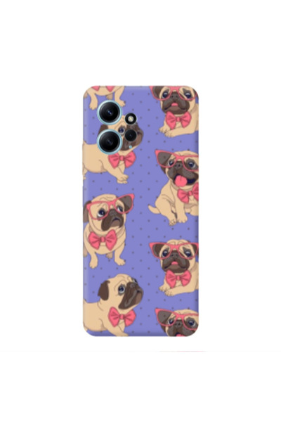 Other Xiaomi Redmi Note 12 4G Dog Spectacled Purple Colored Silicone TPU Θήκη