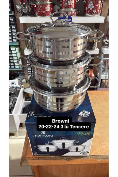 Browni 6 PRÇ TENCERE Seti 20-22-24 CM