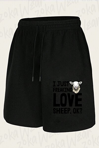 ZOKAWEAR Unisex Σορτς με στάμπα  "I Just Freaking Love Sheep Ok "