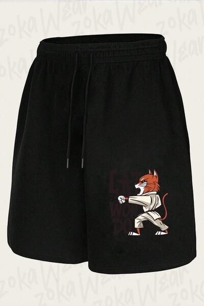 ZOKAWEAR Unisex Cat Won Do Taekwondo V2 Design Printed Shorts