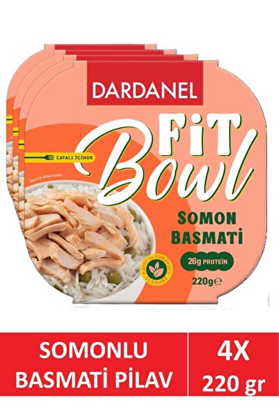 Dardanel Fit Bowl Hazır Yemek Somonlu Basmati Pilav 220 gr x 4 Adet
