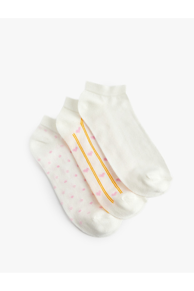 Koton Cotton Pack of Patterned 3-Piece Booties Socks Set