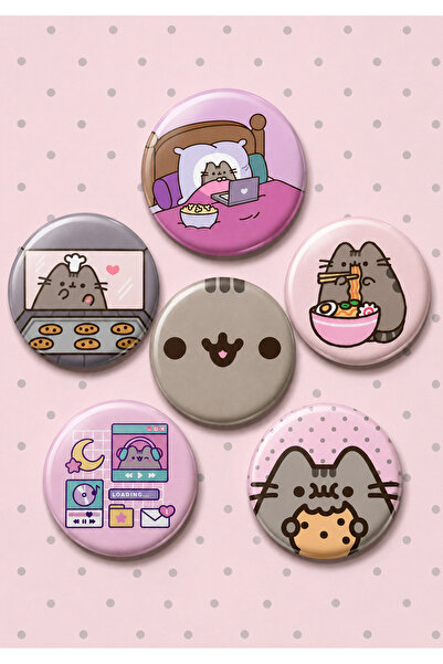 Fivy 6’lı Pusheen Rozet Seti