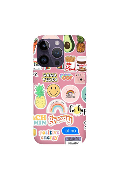 Other Apple iPhone 14 Pro Max Good vibes Pink Colored Silicone TPU Θήκη