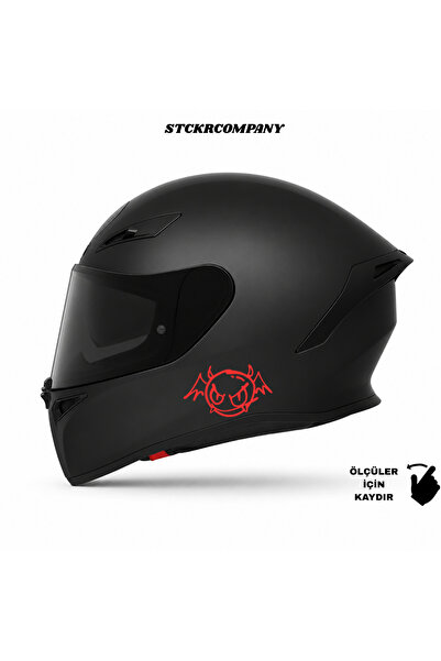 STCKRCO Şeytan Motosiklet Kask Stickerı – Kask Yan Taraf Logo Sticker Etiket ...
