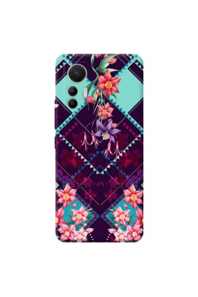 Other Xiaomi Mi 12 Lite Checkered flowers Transparent Silicone TPU Θήκη